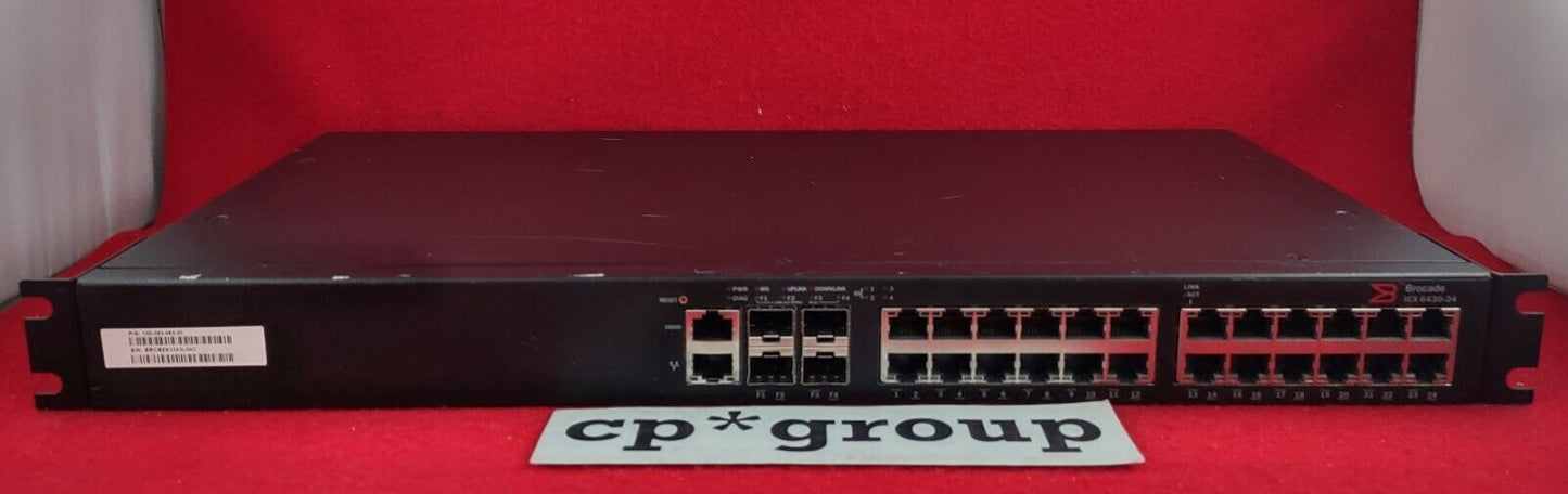 Brocade 24-Port GbE & 4-Port SFP Network Switch W/ Base Soft Package ICX6430-24