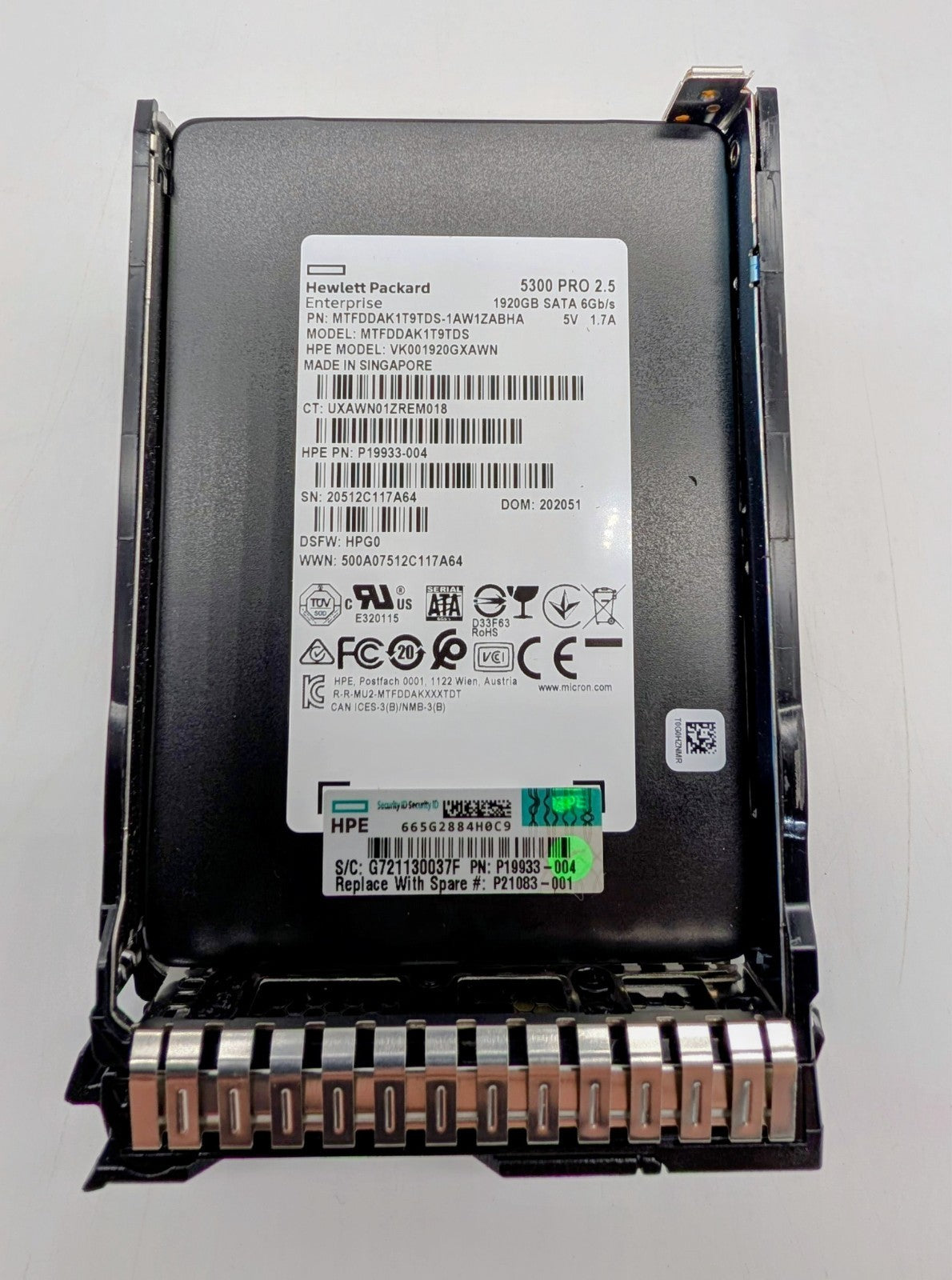 HP 1.92TB MLC SATA 6Gbps Hot Swap Read Intensive 2.5" SSD P21083-0011