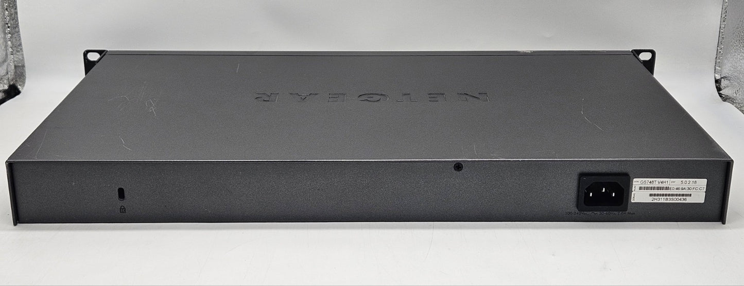 Netgear ProSafe GS748T 48-Port GbE & 4-Port SFP Network Switch GS748T V4H13
