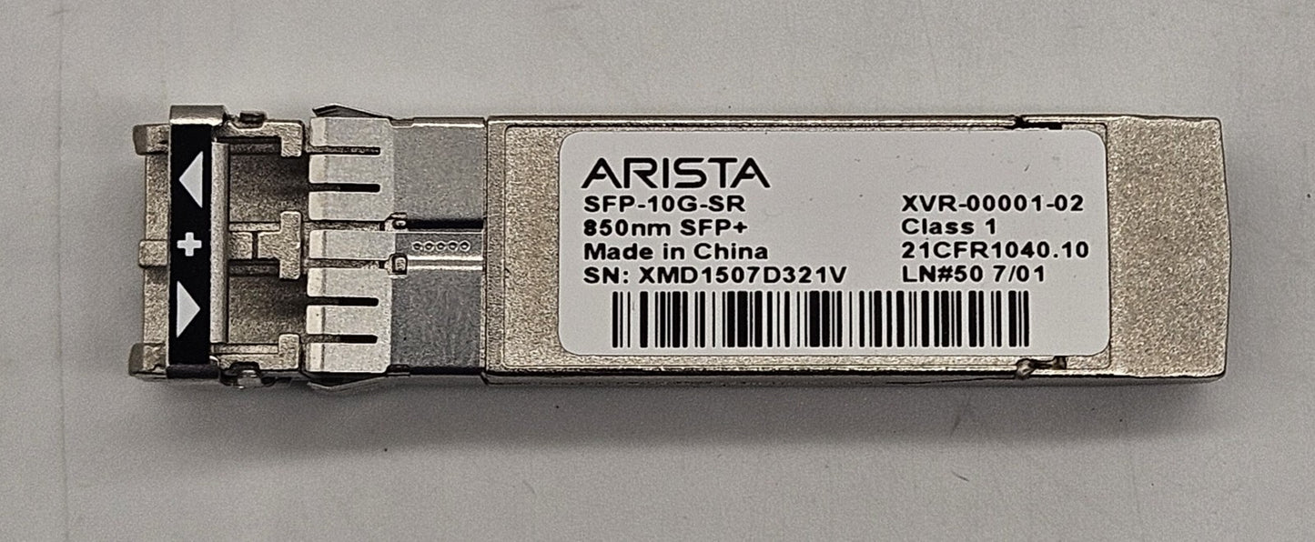 LOT OF 2 Arista 10GBase-SR 400m 850nm SFP+ Transceivers XVR-00001-02 SFP-10G-SR2