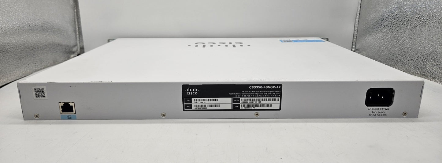 Cisco Business 48-Port GbE PoE+ 8x-5G & 4-SFP+ Network Switch CBS350-48NGP-4X3