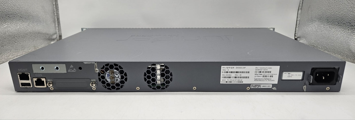 Juniper 24-Port GbE PoE+ & 4-Port 10GB SFP+ Network Switch EX3300-24P3