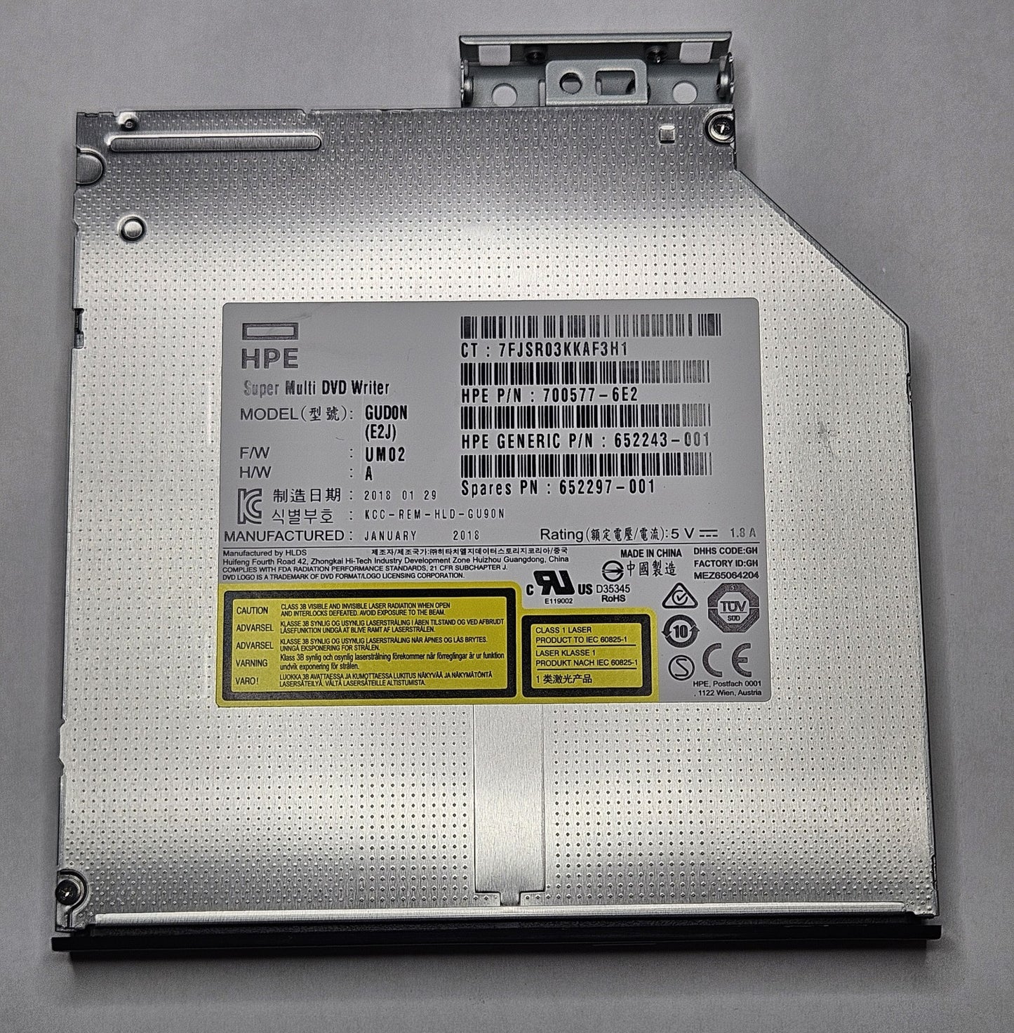 LOT OF 2 HP SATA DVD-RW 9.5mm Optical Drive 8X DVD-ROM 24X CD-ROM 652297-0012