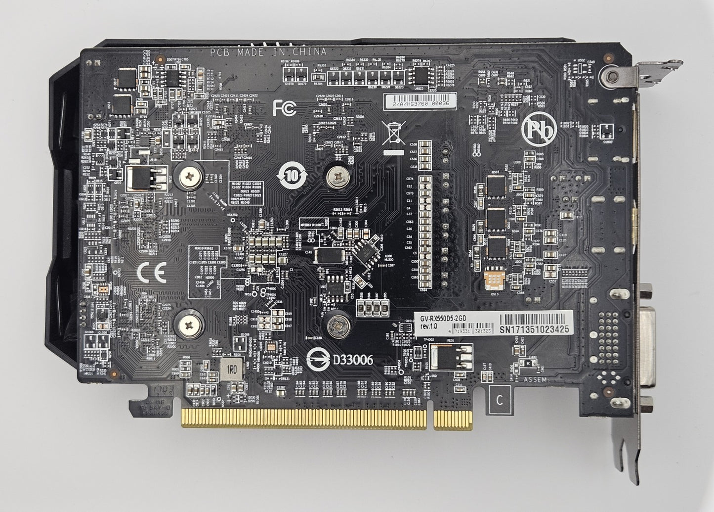 Gigabyte Radeon RX 550 2GB GDDR5 PCI-E 3.0 x16 Video Graphics Card GV-RX550D5-2G3