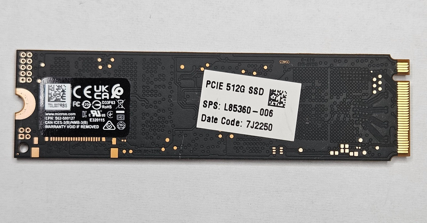Micron 3400 512GB TLC PCIe 4.0 x4 NVMe M.2 2280 SSD MTFDKBA512TFH1