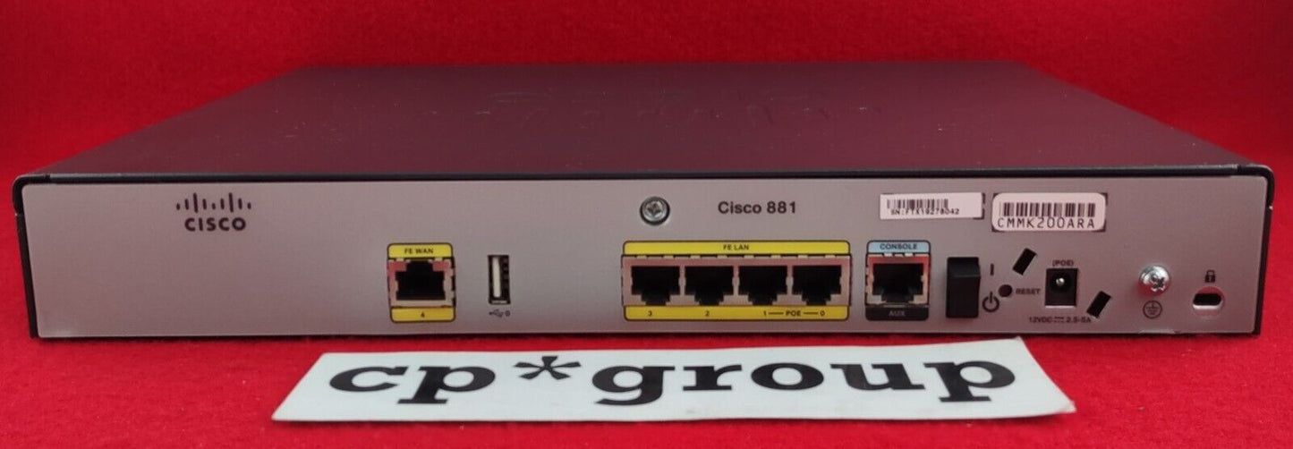 Cisco 800 Series 4-Port 10/100 FE & 2-Port PoE Integrated Service Router C881-K9