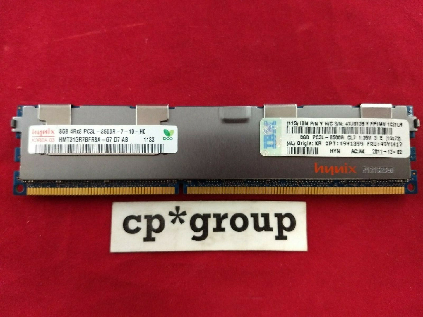 Hynix 8GB 4Rx8 PC3L-8500R ECC REG Server Memory HMT31GR7BFR8A-G7