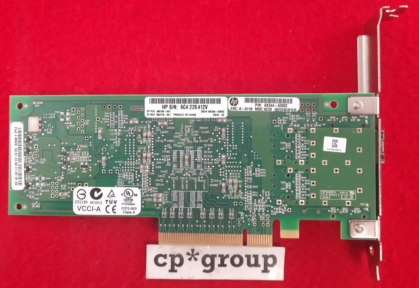 LOT OF 2 HP QLogic QLE2560 1-Port SFP 8Gb/s Fiber Channel PCI-Ex8 HBA 489190-001