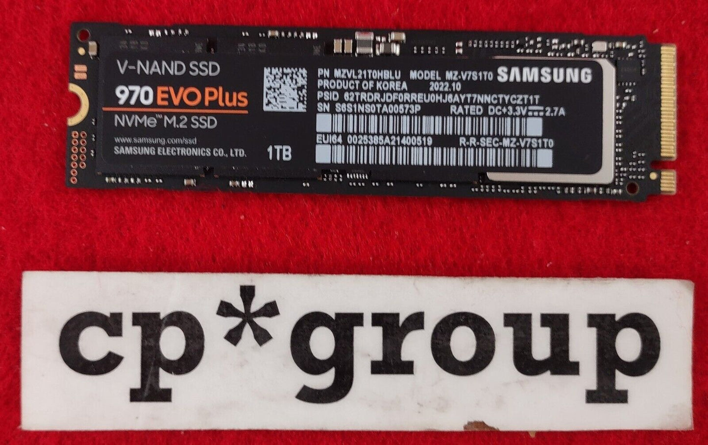 Samsung 970 EVO PLUS 1TB NVMe M.2 Internal SSD MZ-V7S1T0