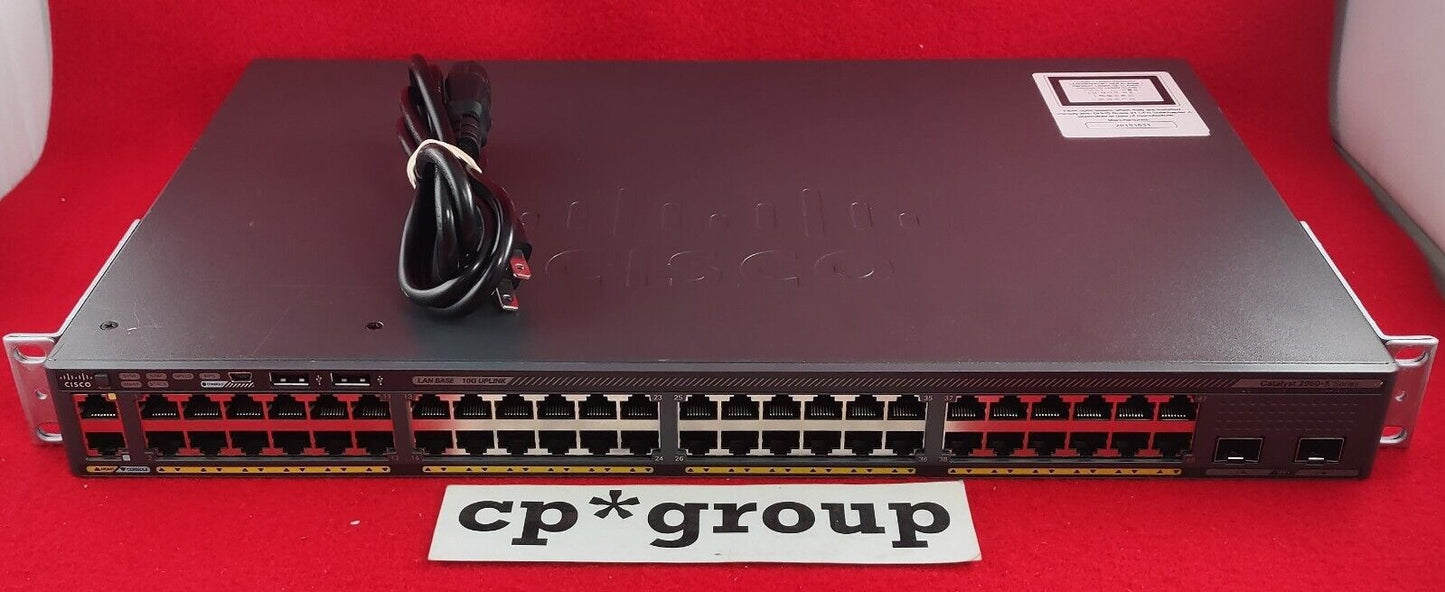 Cisco Catalyst 2960X 48-Port GbE & 2-Port SFP+ Network Switch WS-C2960X-48TD-L