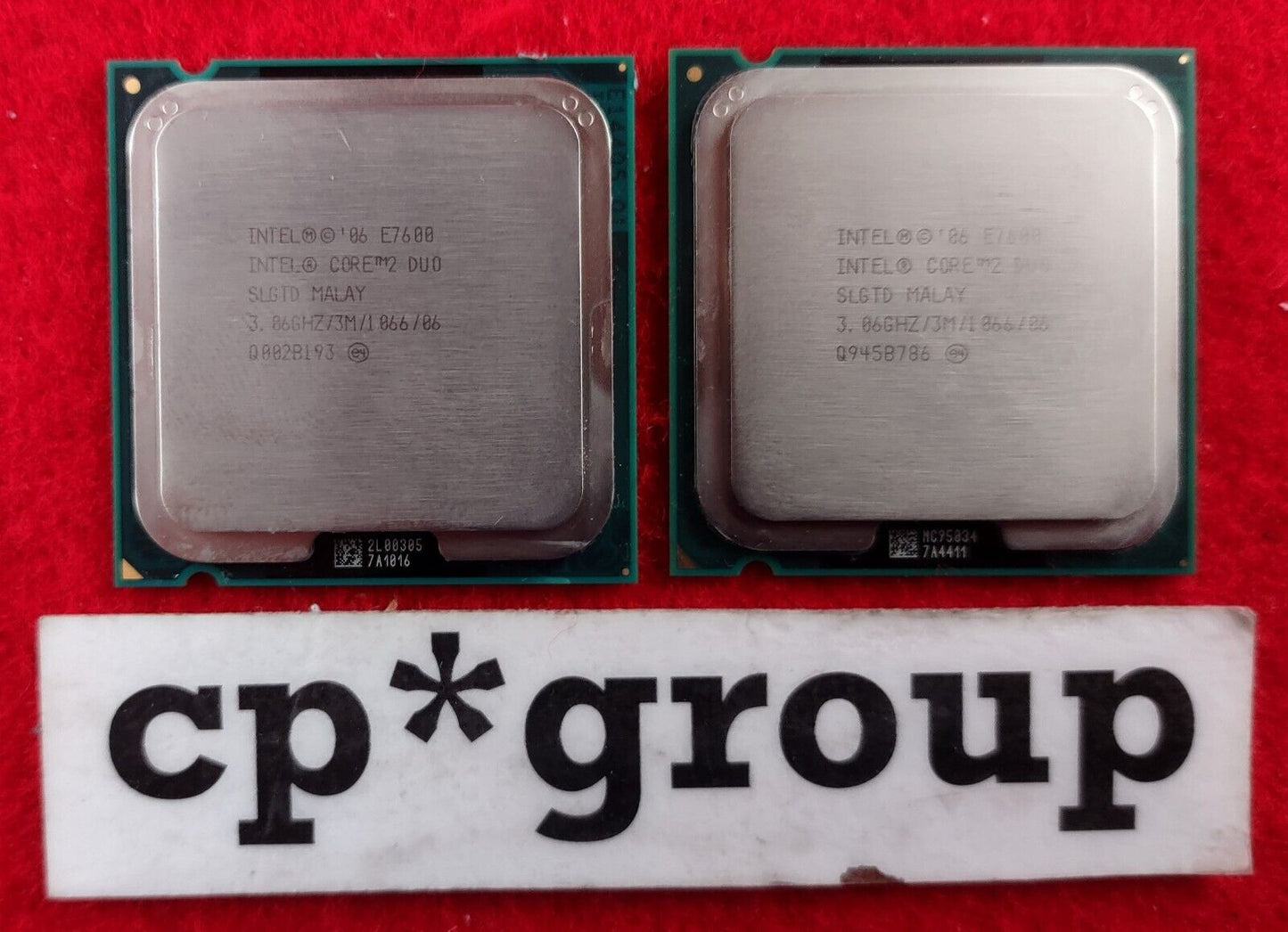 LOT OF 2 Intel Core E7600 3.06GHz 3MB LGA775 Dual Core CPU Processors SLGTD