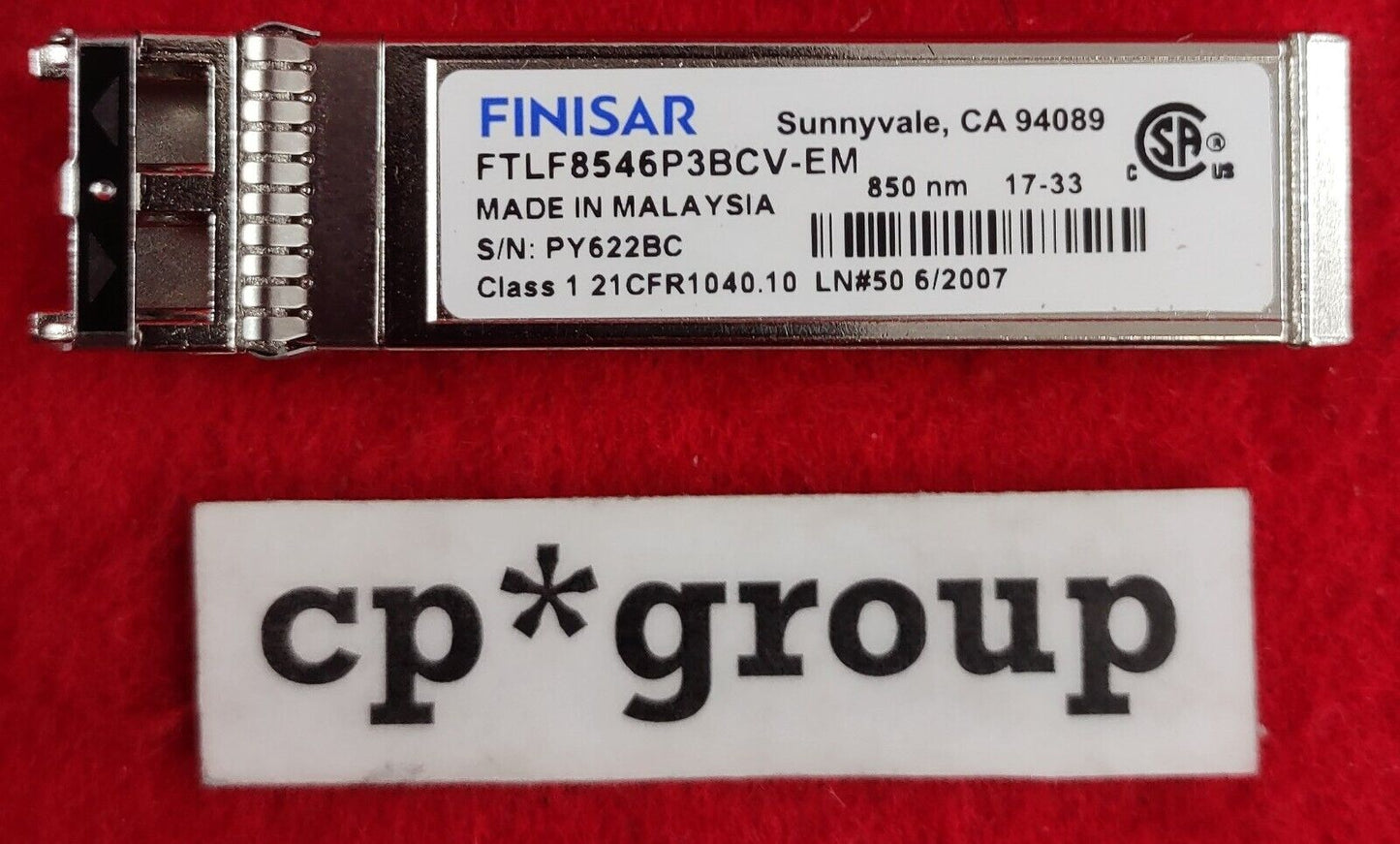 Finisar 16GB 850NM SW SFP+ LC Connector Transceiver FTLF8546P3BCV-EM