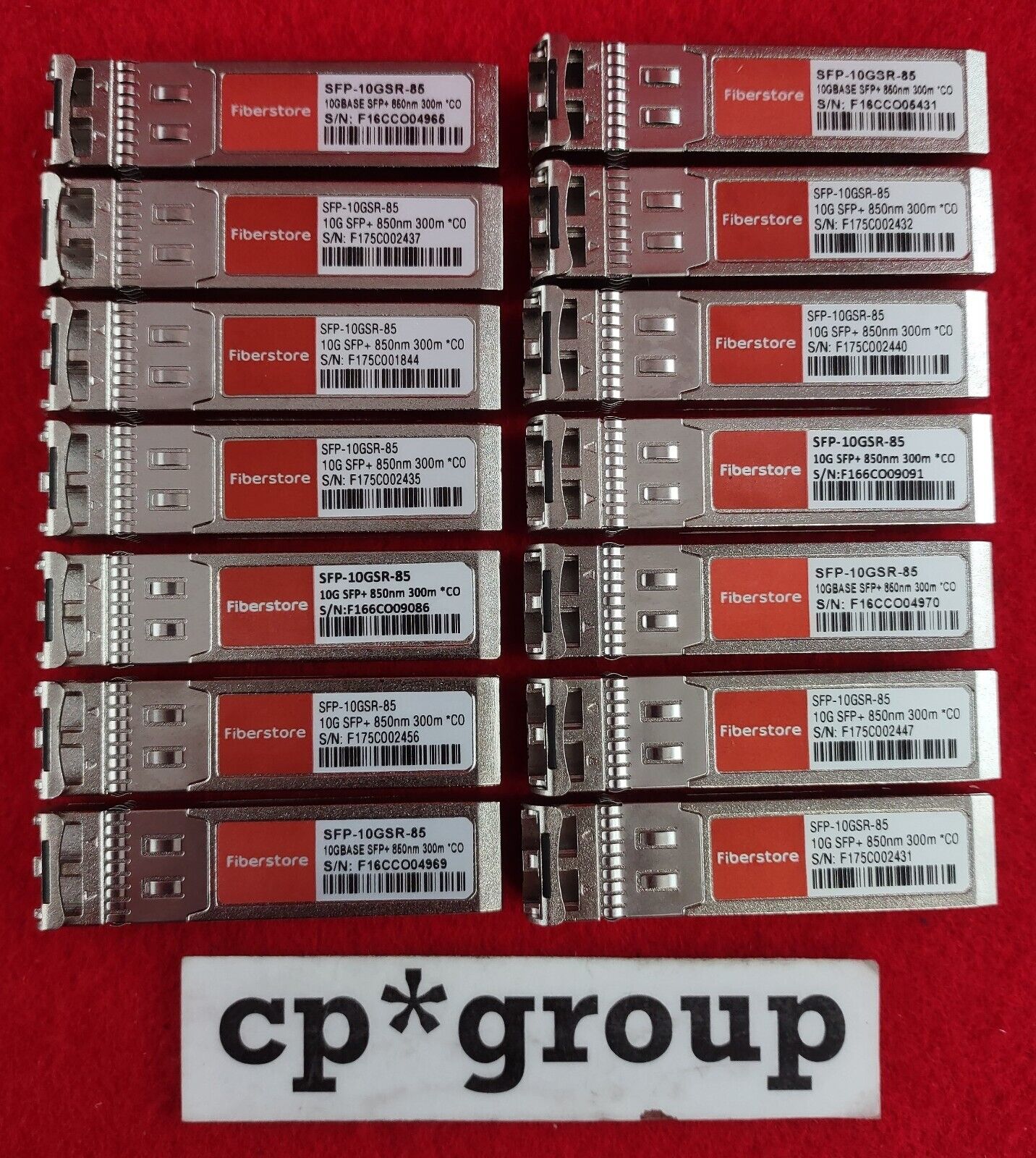 LOT OF 14 Fibrestore 10GBase SFP+ 850nm 300m Transceiver Modules SFP-10GSR-85