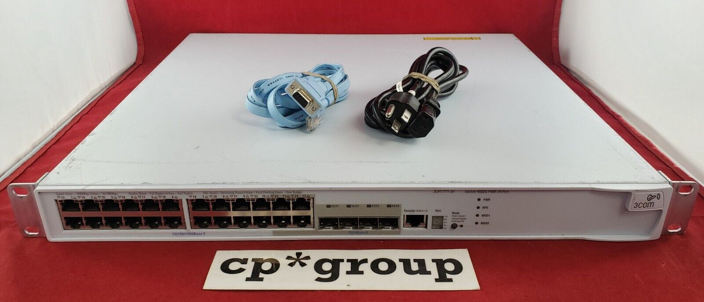 3COM 4500G PWR 24-Port PoE GbE 4-Port DP SFP Network Switch 3CR17771-91