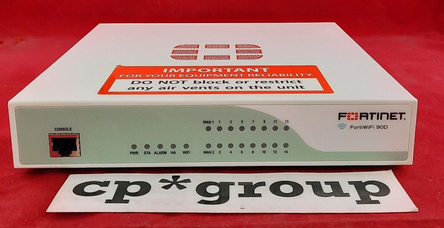 FORTINET FortiWifi 90D 14-Port GbE Firewall W/PWR ADP & Antenna  FWF-90D FG-90D