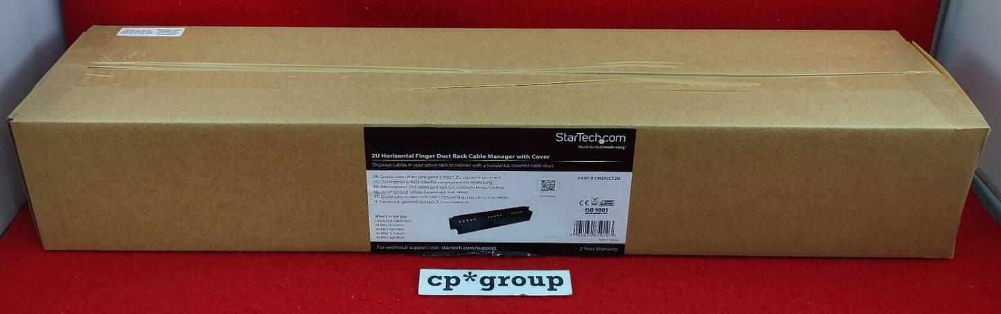 NEW Startech 2U Server Rack Cable Management Panel CMDUCT2U