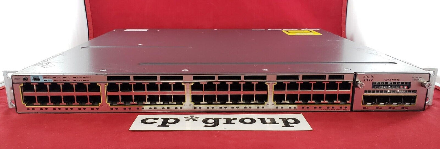 Cisco Catalyst 48-Port GbE PoE Network Switch w/ C3KX-NM-1G WS-C3750X-48P-L