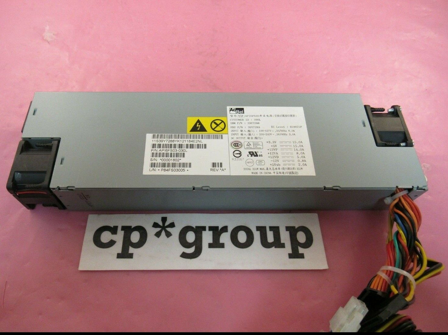 IBM AcBel API6FS03 351W Server Power Supply PSU for System x3100 M3 x3250 M2