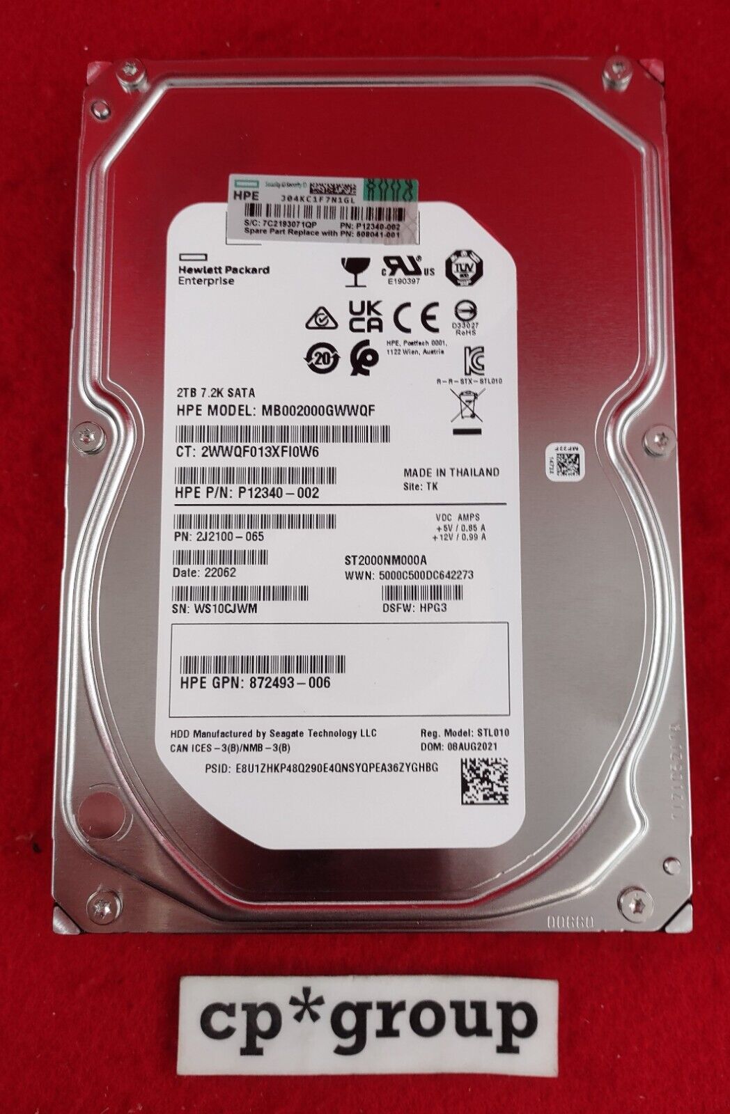 Seagate 2TB 7.2K RPM SATA 6Gbps 256MB 3.5" HDD ST2000NM000A