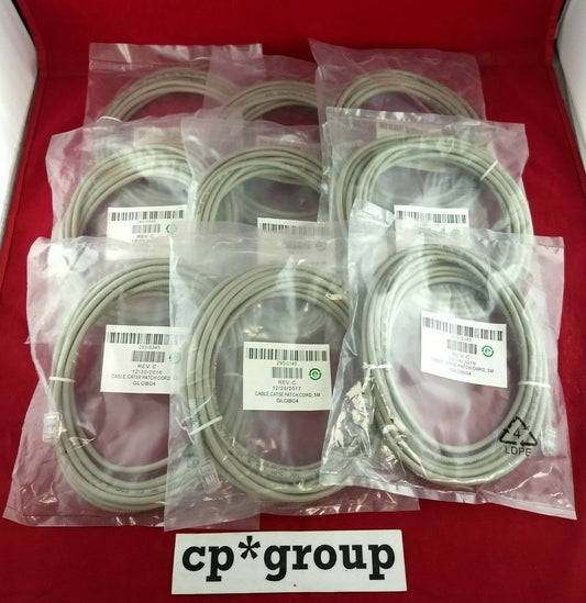 LOT OF 9 16' (5m) CAT 5e 4 UTP 24AWG Grey Ethernet Patch Cable 295-0345