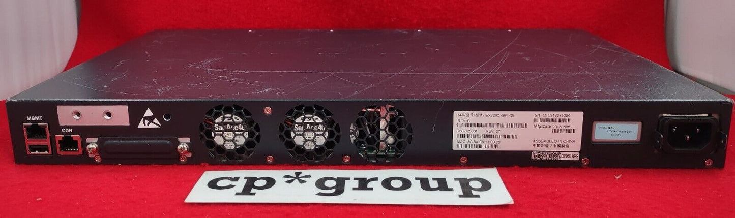 Juniper 48-Port GbE PoE+ & 4-Port SFP Managed Network Switch EX2200-48P-4G