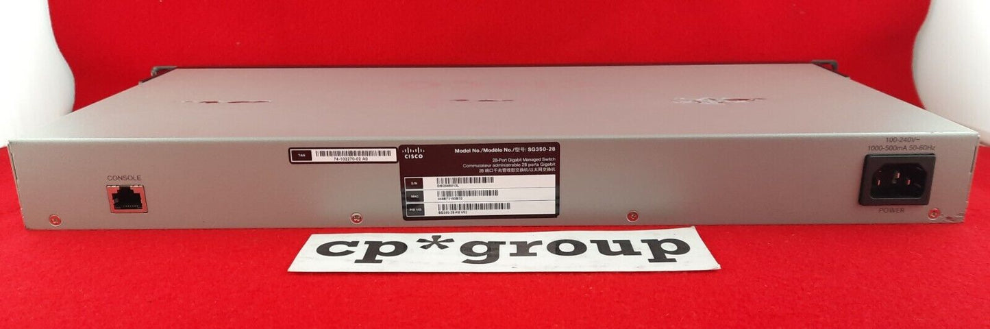 Cisco SG350 28-Port GbE + 2-Port DP SFP Network Switch w/ Ears SG350-28