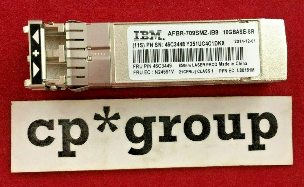 LOT OF 2 IBM Lenovo 10Gbps 300m 850nm Duplex LC SFP+ Transceiver 46C3449 46C3448