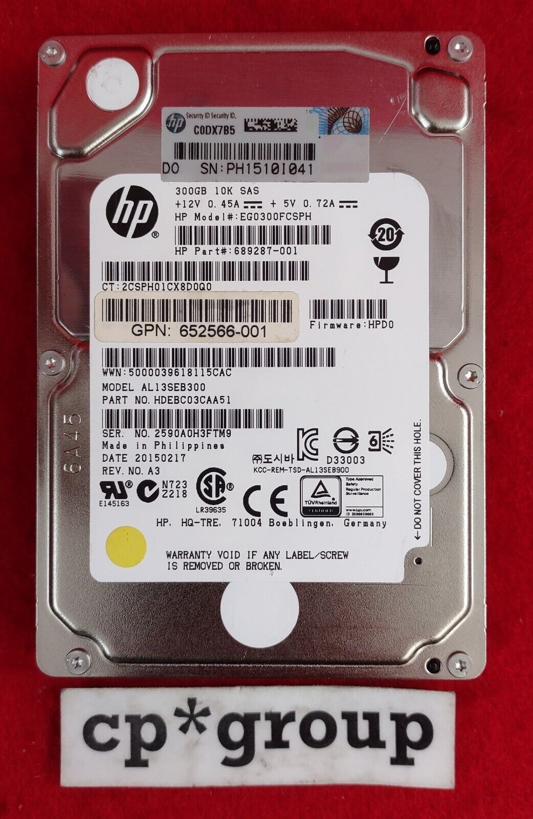 Toshiba Enterprise 300GB 10K SAS-2 6Gb/s 2.5" Hard Drive AL13SEB300