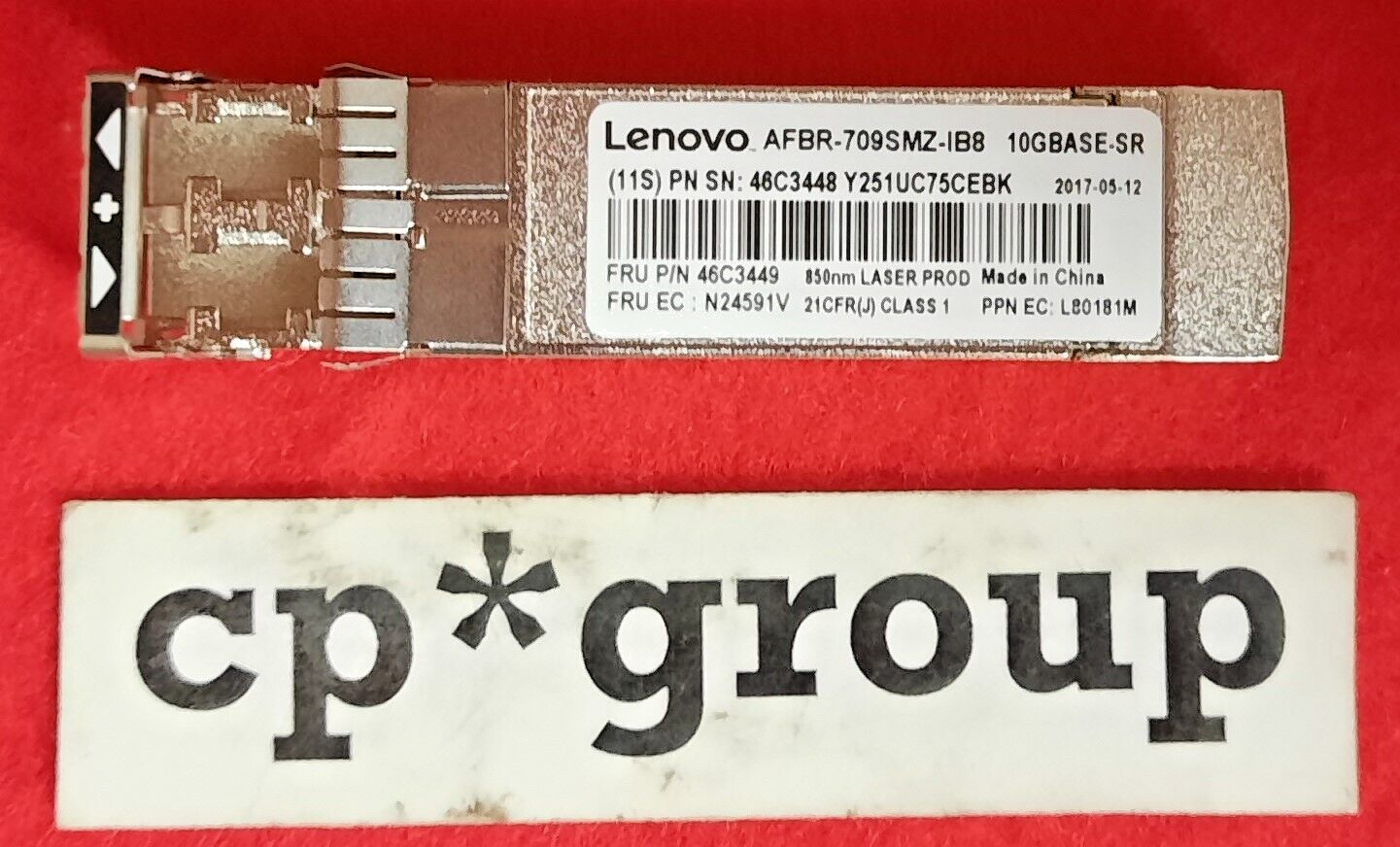 LOT OF 2 IBM Lenovo 10Gbps 300m 850nm Duplex LC SFP+ Transceiver 46C3449 46C3448