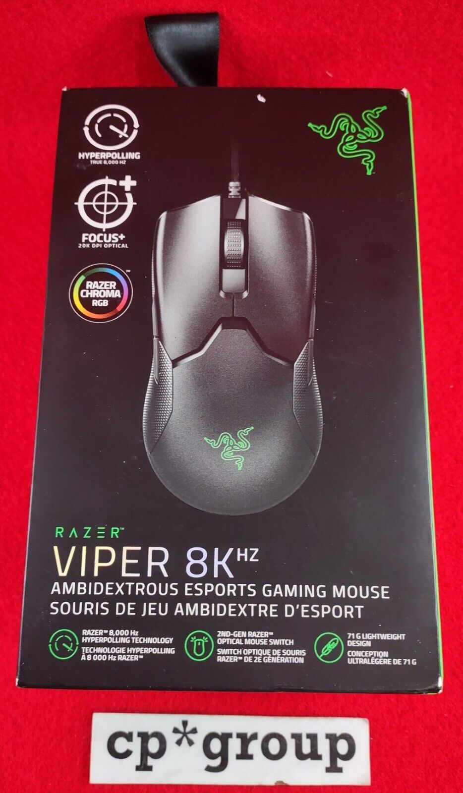 Razer VIPER 8Khz Ambidextrous  Esports Gaming Mouse  RZ01-03580100-R3U1