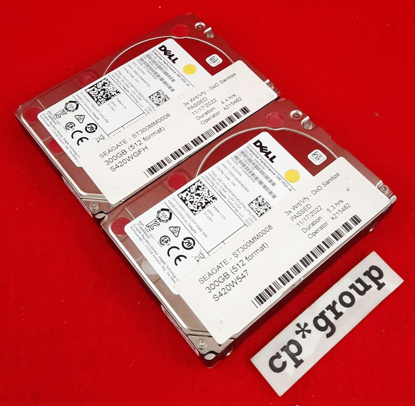 LOT OF 2 Dell Enterprise Performance 300GB 10K 128MB SAS 12Gbps 2.5" HDD YJ2KH