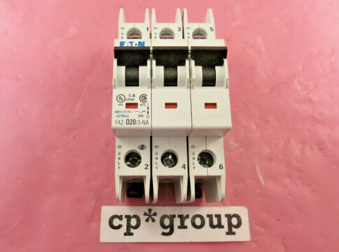 Eaton FAZD20/3-NA 3-Pole 20A 480/277VAC Circuit Breaker FAST FREE SHIPPING!!!