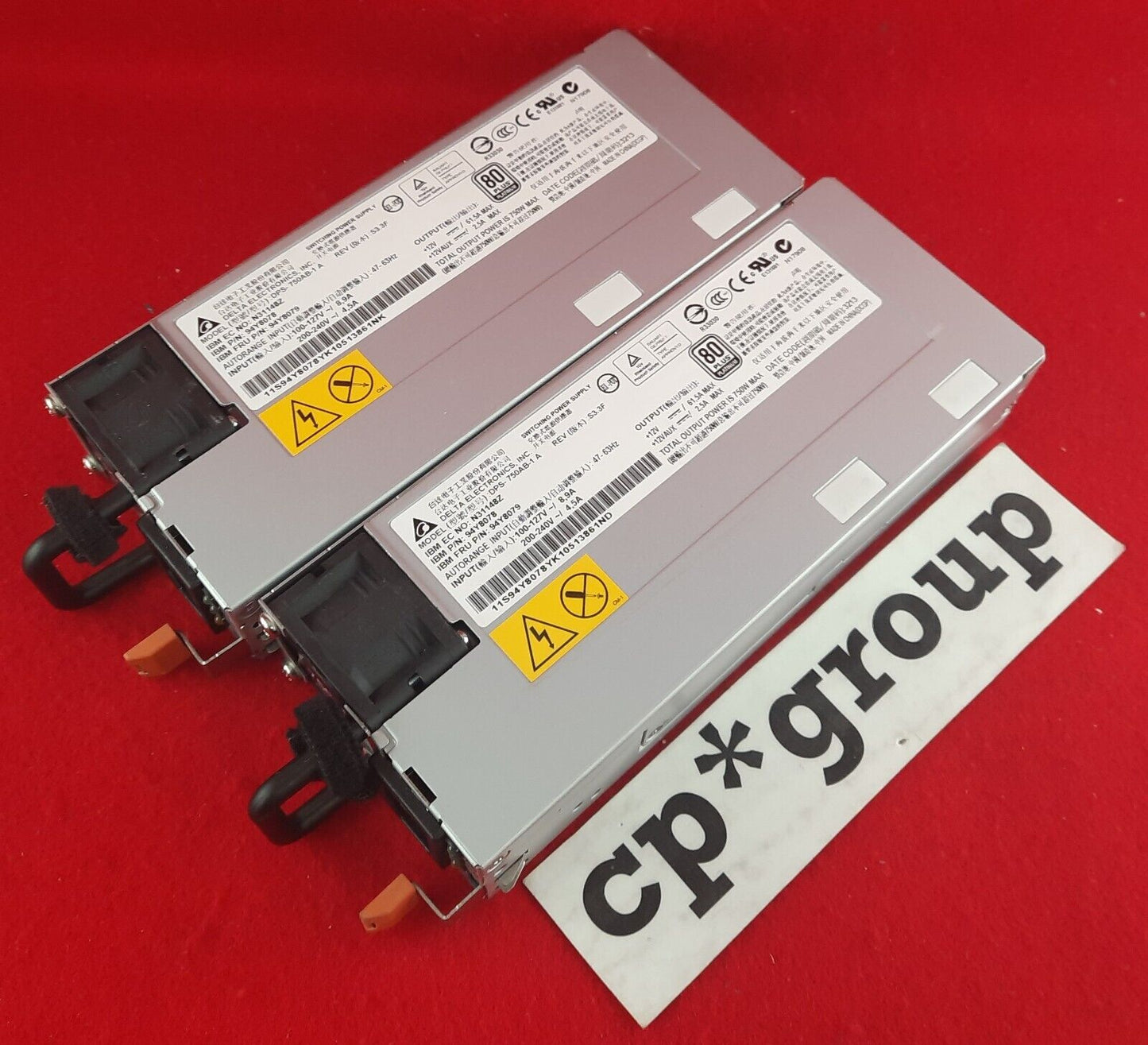 LOT OF 2 IBM 750W 80 Platinum Plus Hot Swap Power Supplies 94Y8079