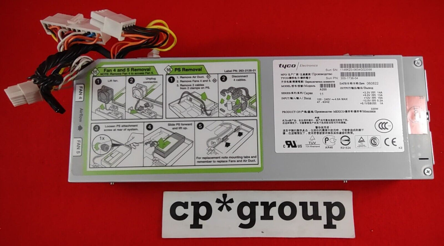 Sun 320 Watt A200 Power Supply 300-1736-04