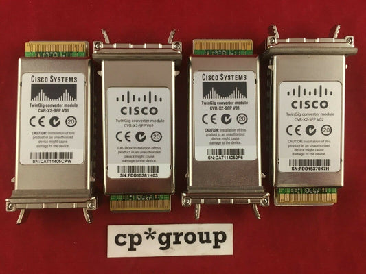 LOT OF 4 Cisco TwinGig SFP Adapter Converter Module CVR-X2-SFP