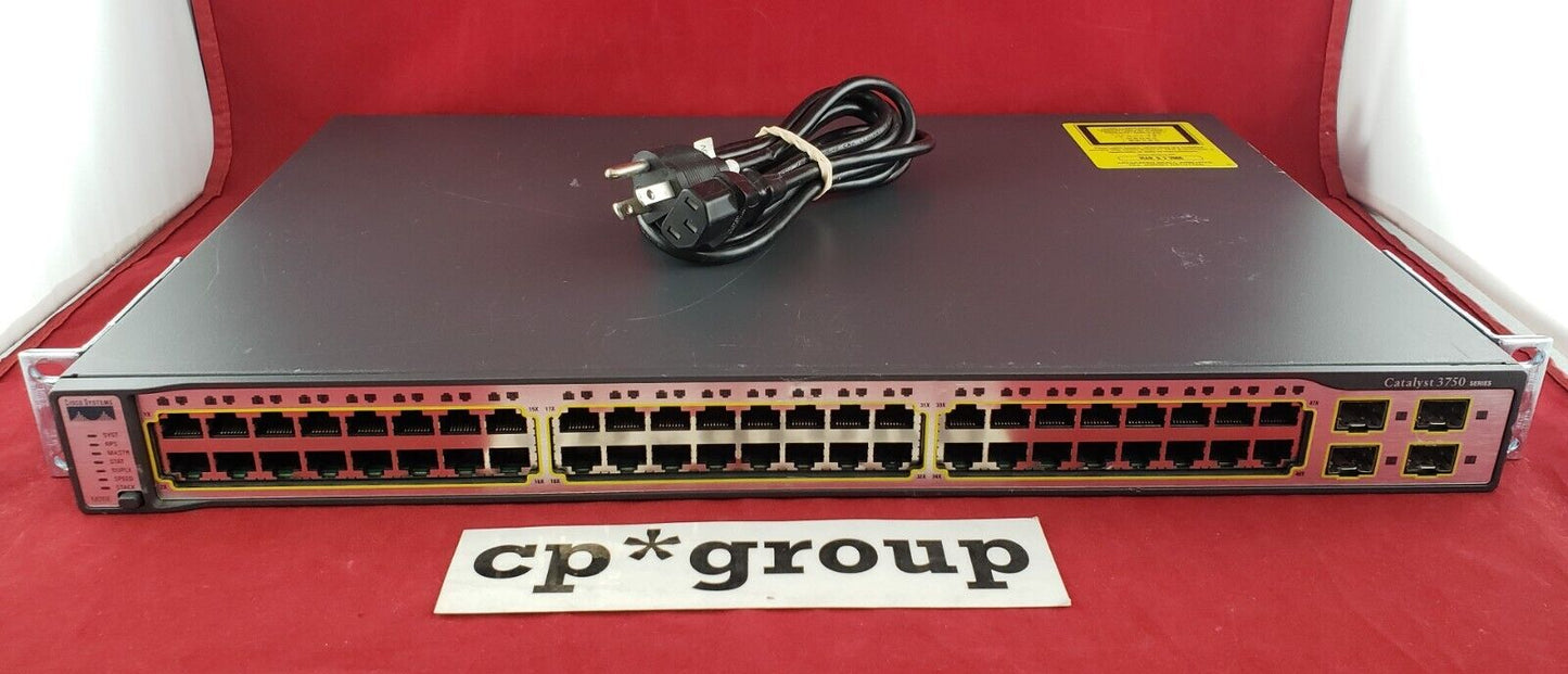 Cisco Catalyst 3750 48-Port 10/100 & 4-Port SFP Network Switch WS-C3750-48TS-E