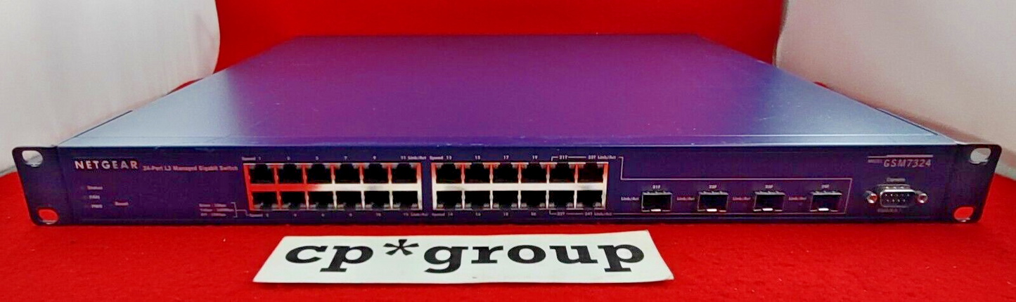 Netgear 24-Port GbE & 4-Port SFP Layer 3 Managed Network Switch GSM7324