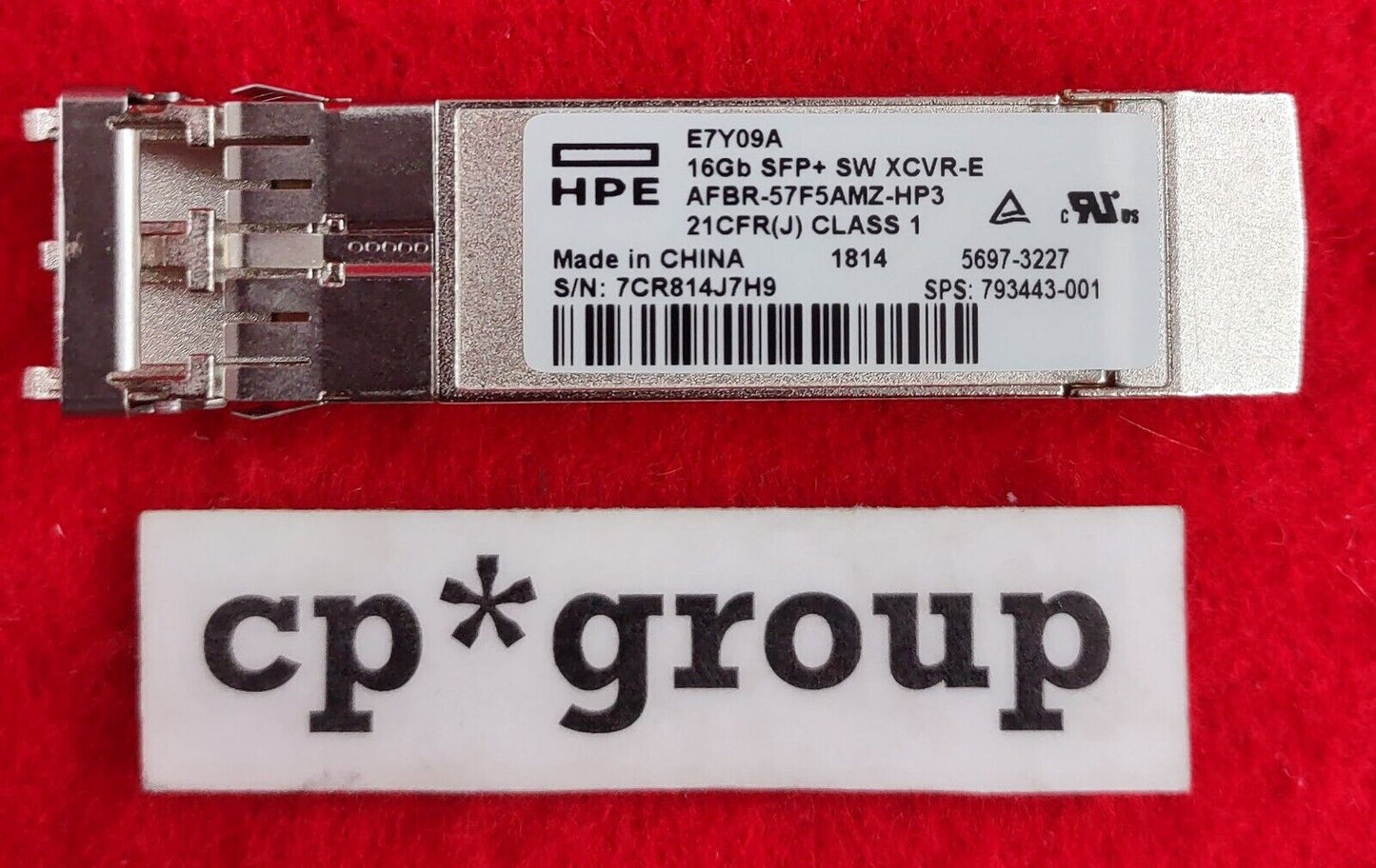 LOT OF 2 HPE E7Y09A 16GB 100m SW SFP+ LC Connector Transceivers 793443-001