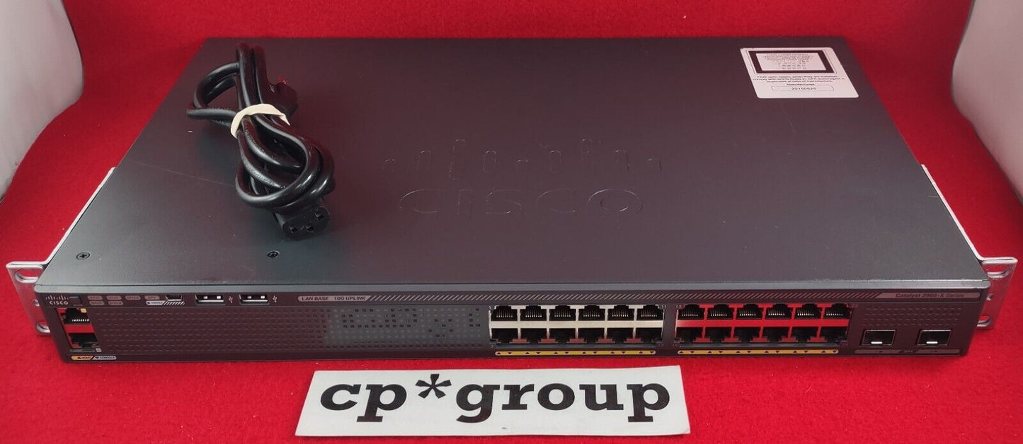 Cisco Catalyst 2960X 24-Port GbE & 2-Port SFP+ Network Switch WS-C2960X-24TD-L