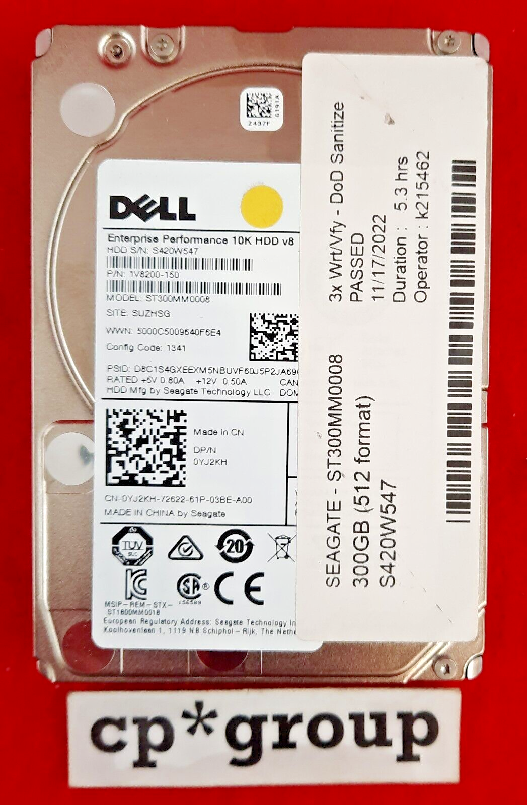 LOT OF 2 Dell Enterprise Performance 300GB 10K 128MB SAS 12Gbps 2.5" HDD YJ2KH