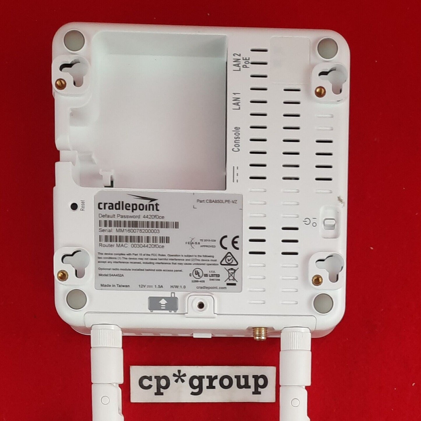 Cradlepoint S4A452A Mobile Broadband Router w/ MC400LPE Modem CBA850LPE-VZ