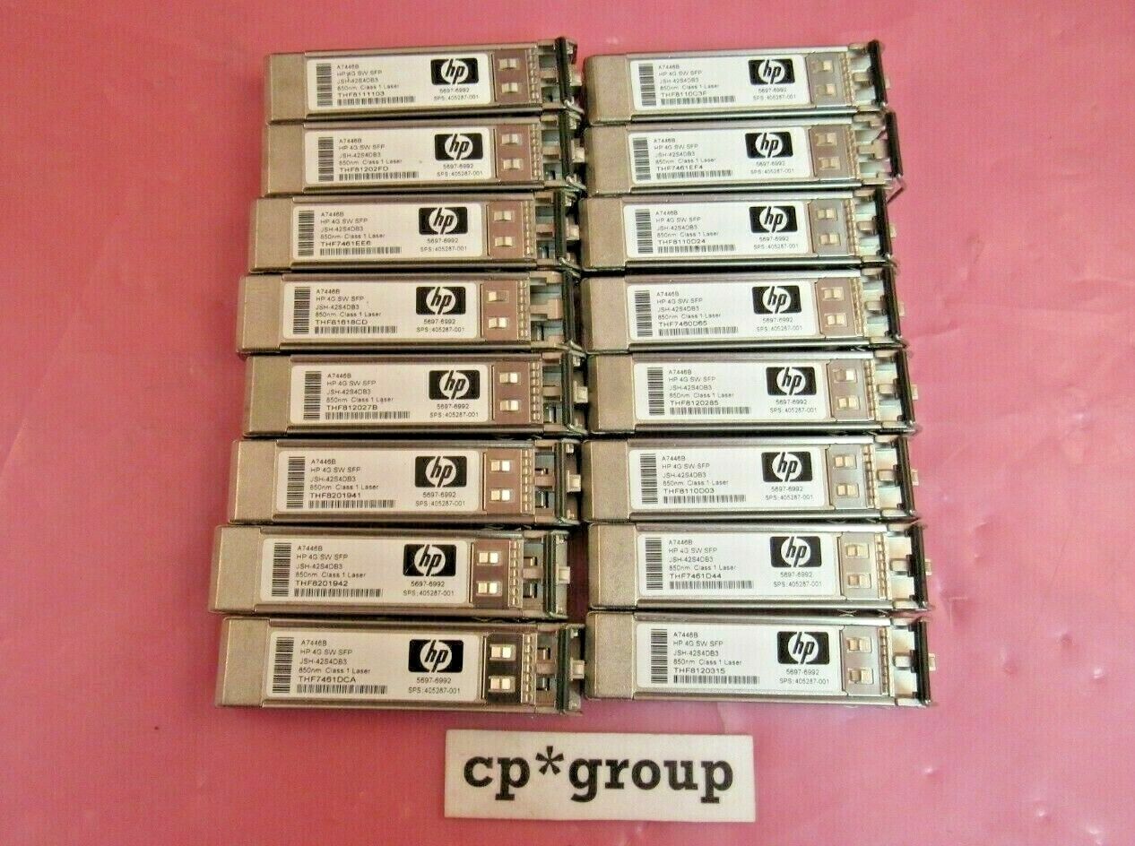 LOT OF 16 Genuine HP A7446B StorageWorks 4G SW SFP Transceiver Module 405287-001