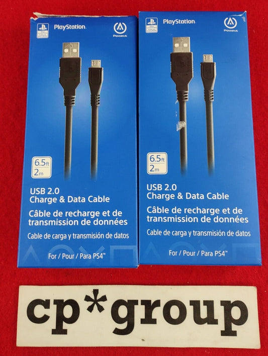 LOT OF 2 PowerA USB-A to Micro-B Charge & Data Cable CPFA122462-02