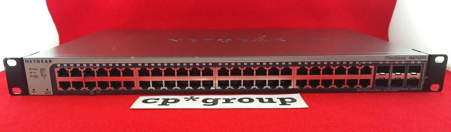 Netgear Prosafe 48-Port GbE & 4-Port SFP Managed Network Switch GS752TS READ