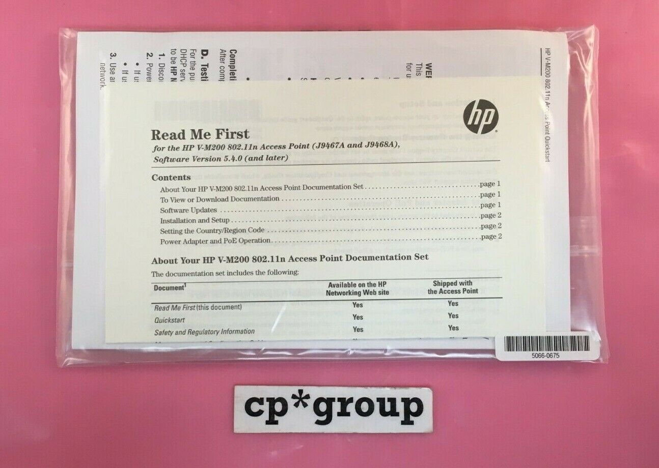 NEW HP J9467A V-M200 Single Radio Dual Band Access Point w/ Power & Antennas