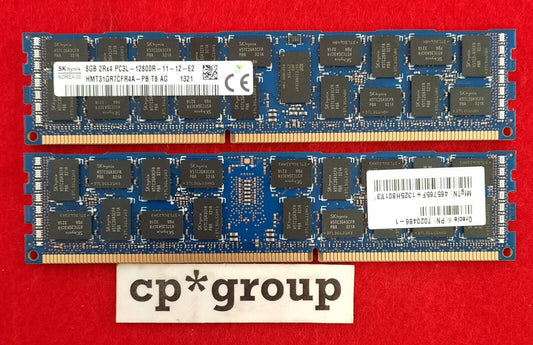 LOT OF 2 Hynix 8GB 2Rx4 PC3L-12800R DDR3-1600MHz ECC REG RAM HMT31GR7CFR4A-PB