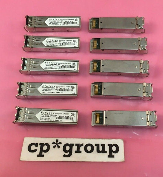 LOT OF 10 Finisar FTLF8524P2BNV-BR 4 GBps 1000Base-SX MMF 850nm SFP Transceiver