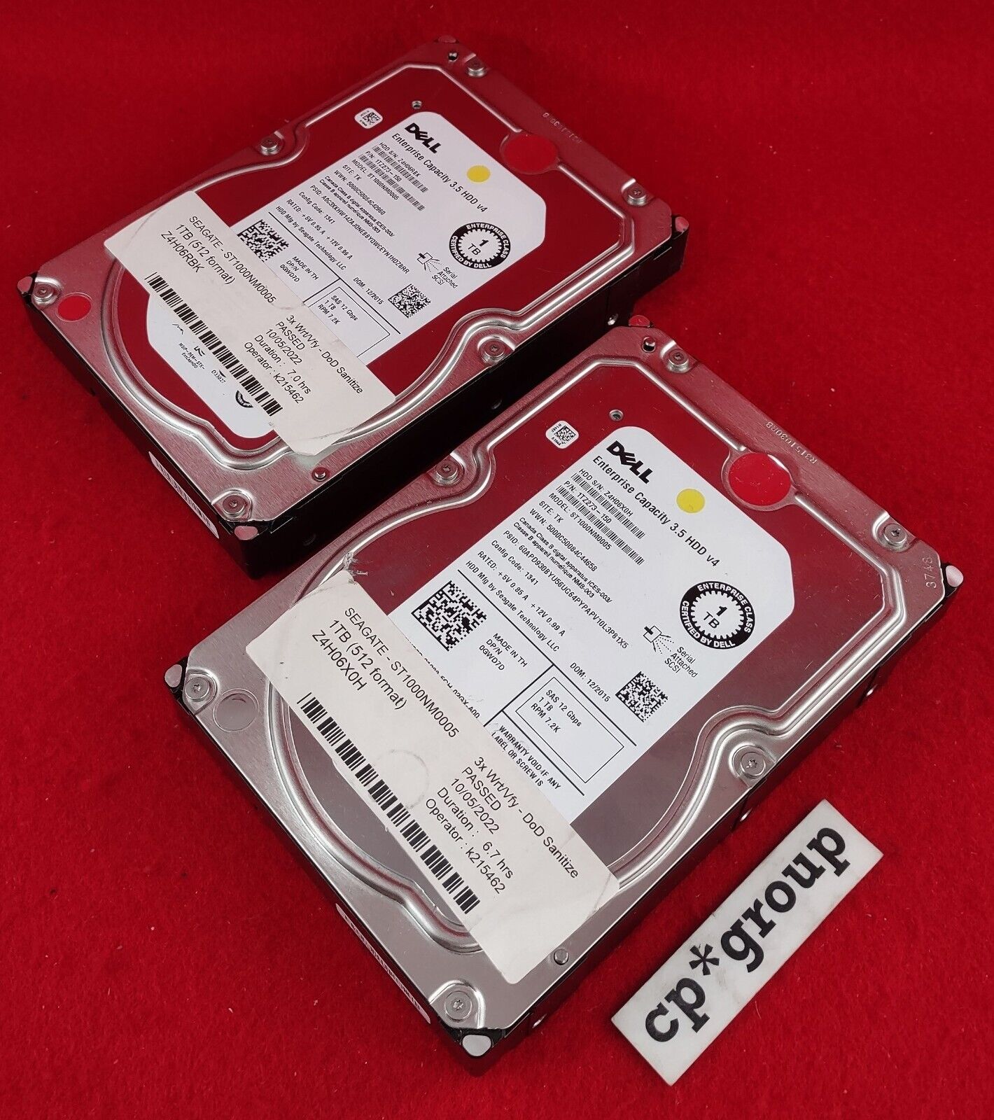 LOT OF 2 Dell Enterprise 1TB 7200RPM SAS 128MB Cache 3.5" Hard Drive GWD7D