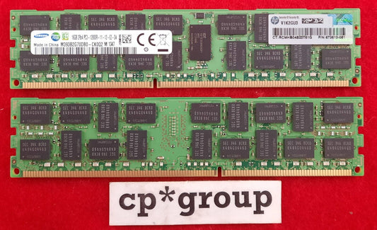 LOT OF 2 HP 16GB 2Rx4 PC3-12800R ECC REG 240 Pin Server Memory 672612-081