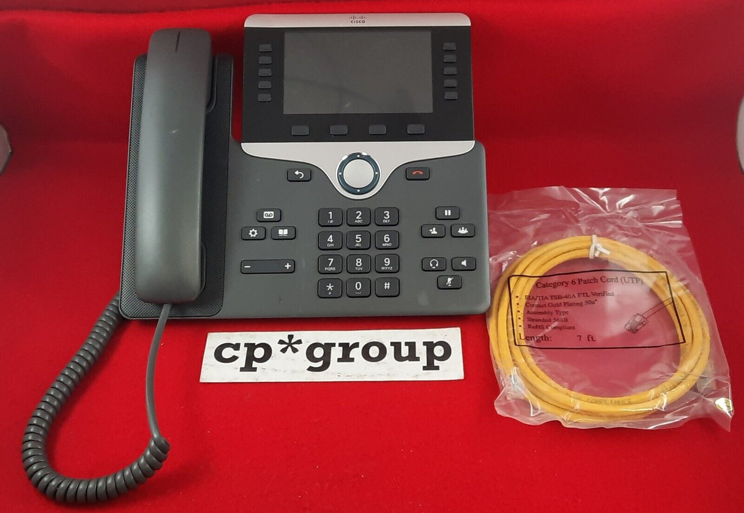 Cisco CP-8851 VOIP Office Phone w/Eth Cable LCD Color Display PoE